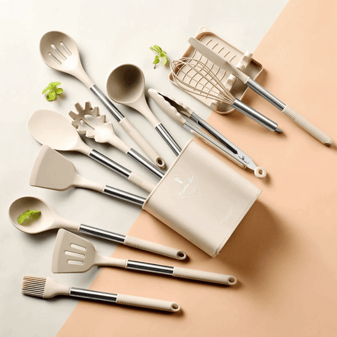 13pcs Stainless Steel Silicone Utensils Set - huemabe - Creative Home Decor