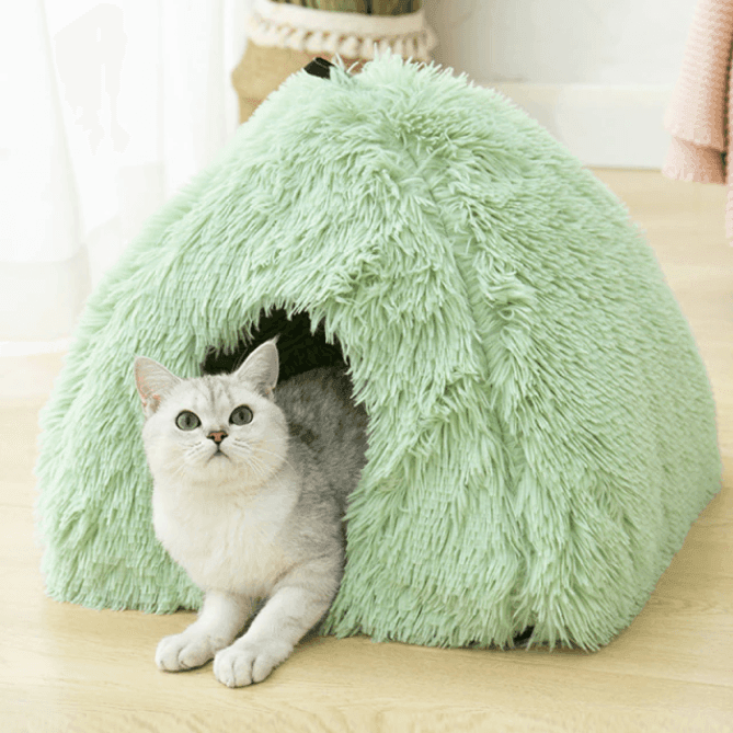 2 In 1 Soft Plush Cat Bed - huemabe - Creative Home Decor