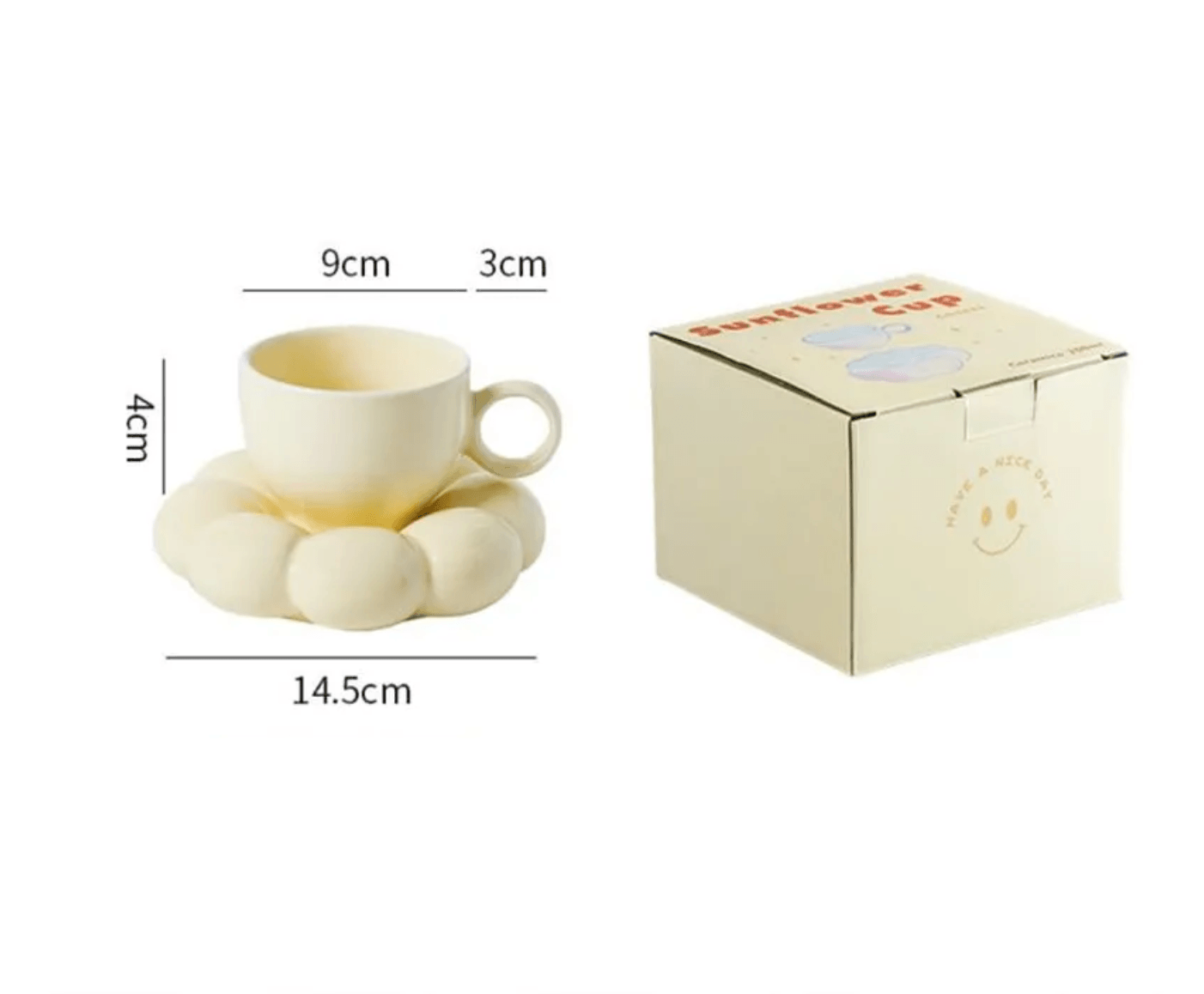 200ml Ceramic Coffee Mug with Cloud Decorative Plate - huemabe - Creative Home Decor