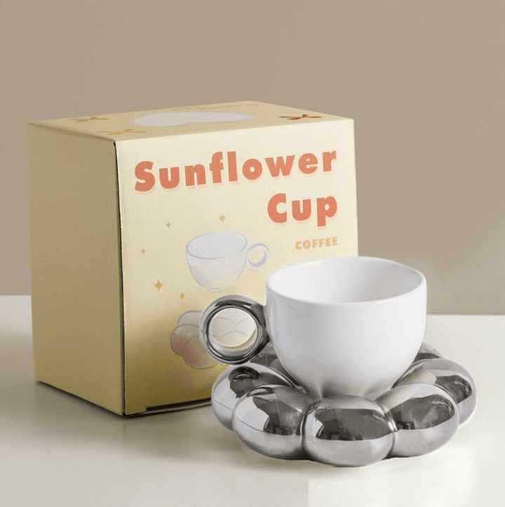 200ml Ceramic Coffee Mug with Cloud Decorative Plate - huemabe - Creative Home Decor