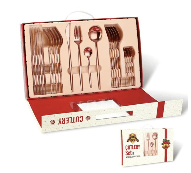 24pcs Stainless Steel Cutlery Set (Christmas Gift Box) - huemabe - Creative Home Decor