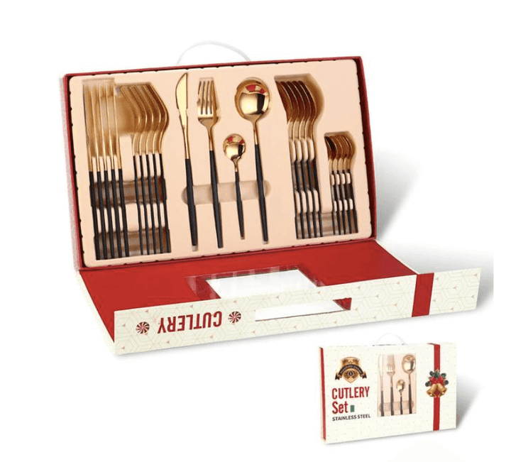 24pcs Stainless Steel Cutlery Set (Christmas Gift Box) - huemabe - Creative Home Decor