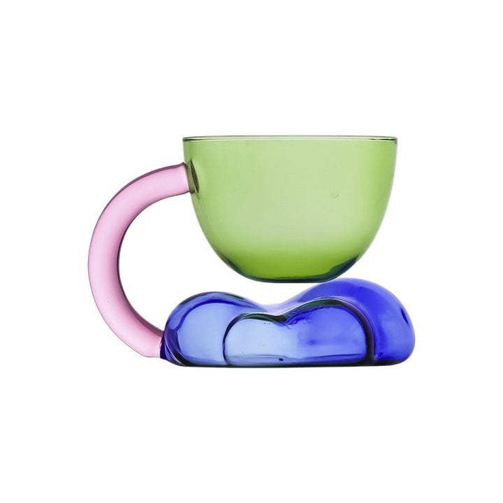 350ml Cloud-Shaped Glass Mug | Ice Cream & Juice Cup