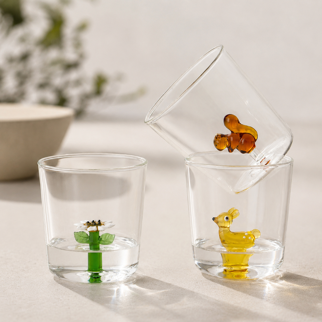3D Built-in Animal Borosilicate Glass Cup (300ml)