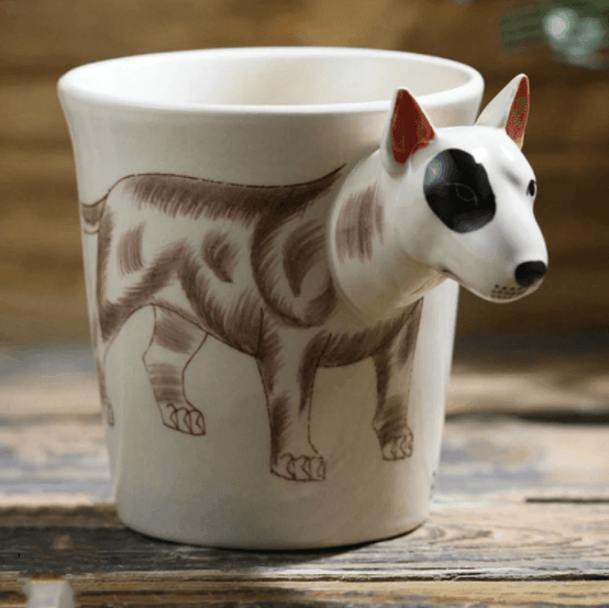 3D Stereo Bull Terrier Ceramic Mug - huemabe - Creative Home Decor