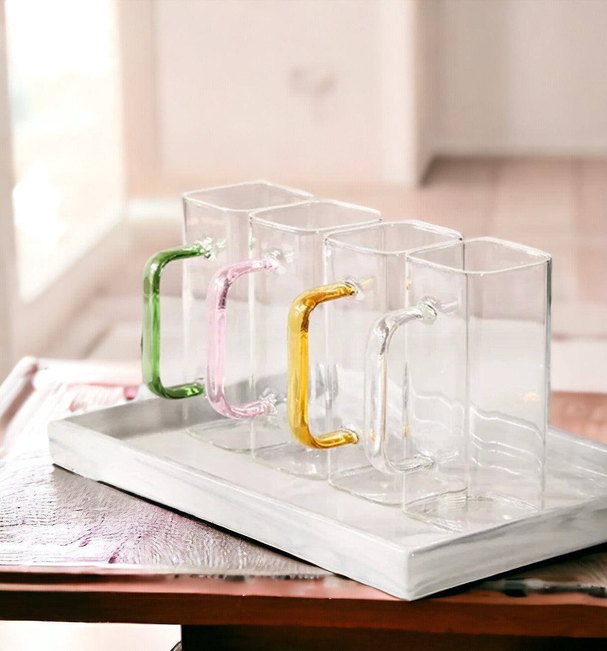 400ml Square Glass Mug - huemabe - Creative Home Decor