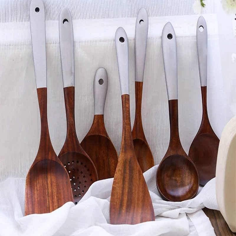 7Pcs Wooden Kitchen Utensils - huemabe - Creative Home Decor