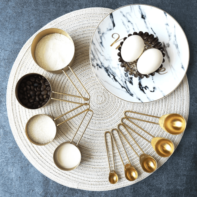 9pcs Gold Stainless Steel Measuring Cups Set - huemabe - Creative Home Decor