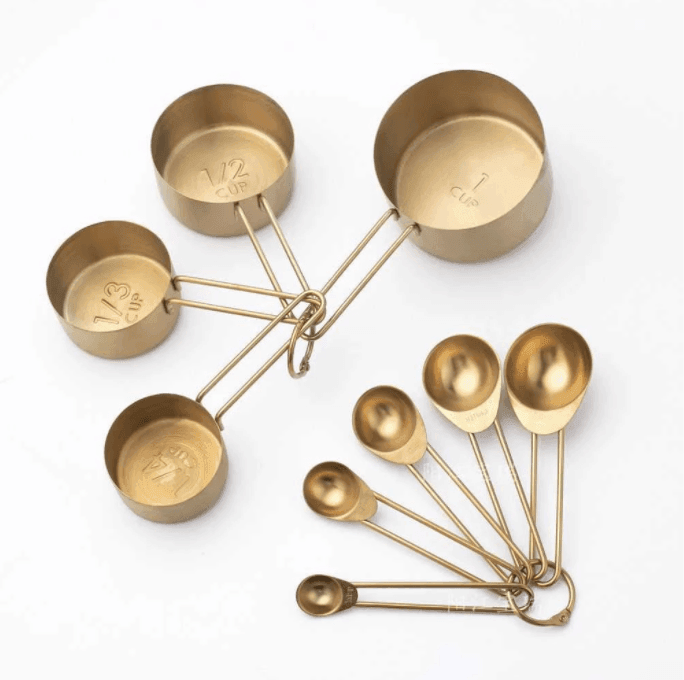 9pcs Gold Stainless Steel Measuring Cups Set - huemabe - Creative Home Decor