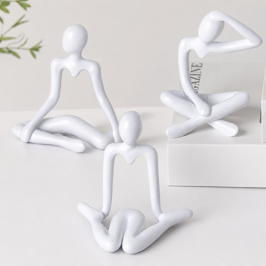Abstract Thinker Figurine Set – Modern Minimalist Desk Decor