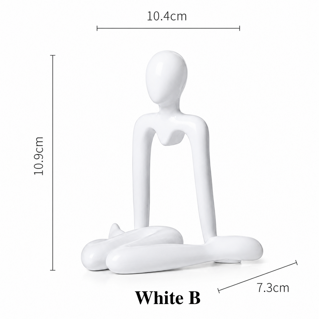 Abstract Thinker Figurine Set – Modern Minimalist Desk Decor