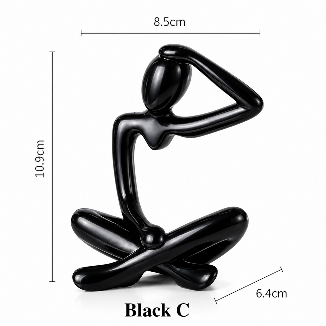 Abstract Thinker Figurine Set – Modern Minimalist Desk Decor