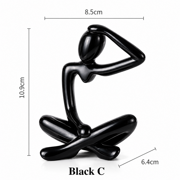 Abstract Thinker Figurine Set – Modern Minimalist Desk Decor