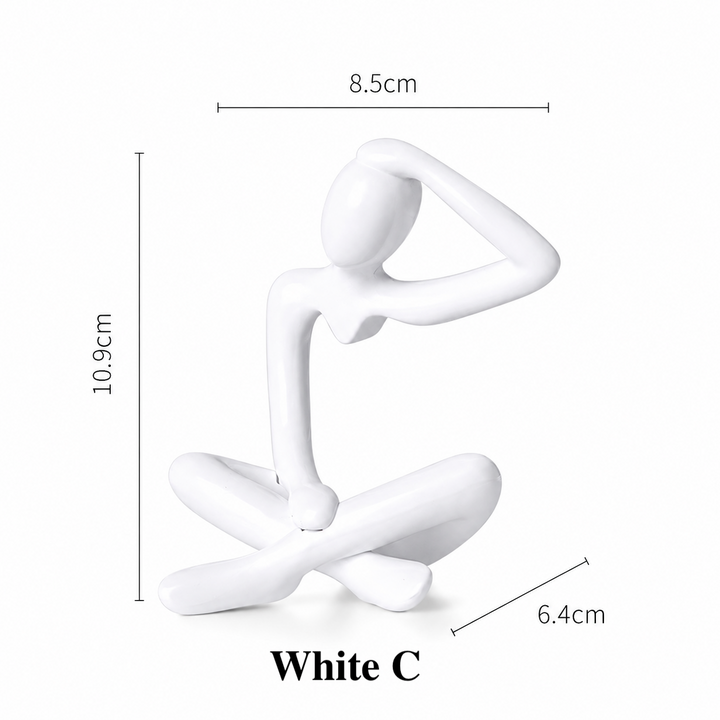 Abstract Thinker Figurine Set – Modern Minimalist Desk Decor