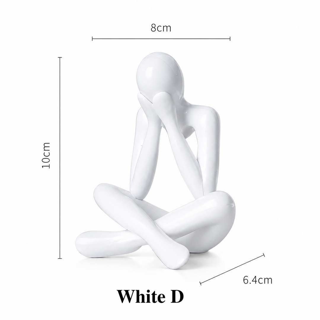 Abstract Thinker Figurine Set – Modern Minimalist Desk Decor