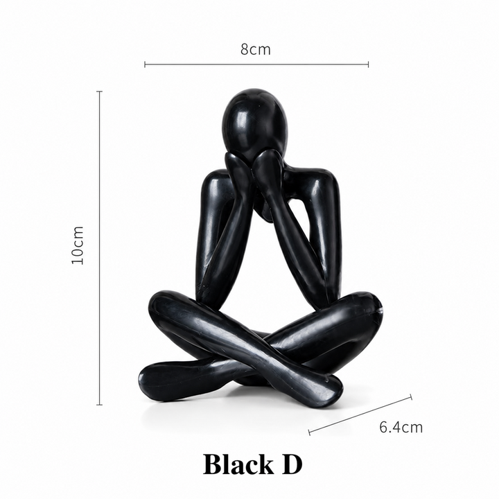 Abstract Thinker Figurine Set – Modern Minimalist Desk Decor