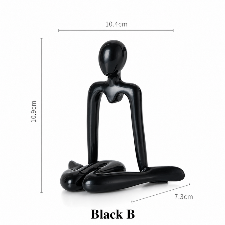 Abstract Thinker Figurine Set – Modern Minimalist Desk Decor