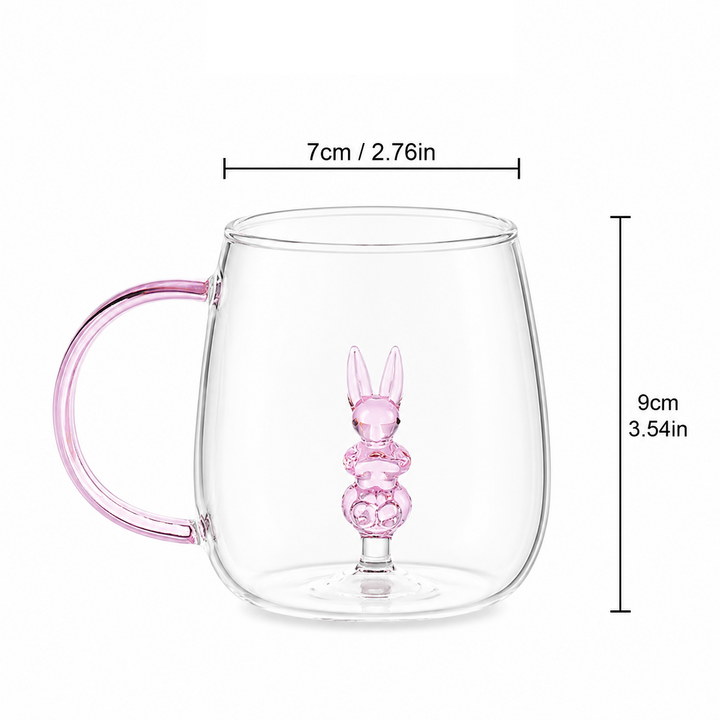 Animal Glass Mug | Cute 3D Novelty Coffee Cup