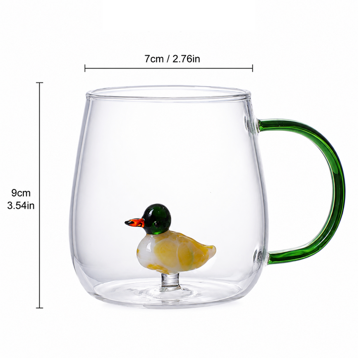 Animal Glass Mug | Cute 3D Novelty Coffee Cup