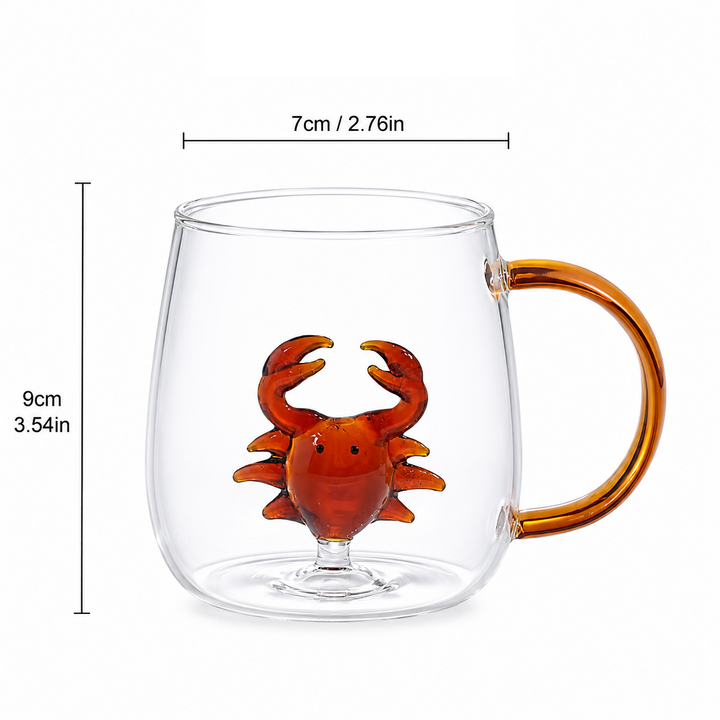 Animal Glass Mug | Cute 3D Novelty Coffee Cup