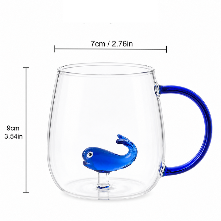 Animal Glass Mug | Cute 3D Novelty Coffee Cup