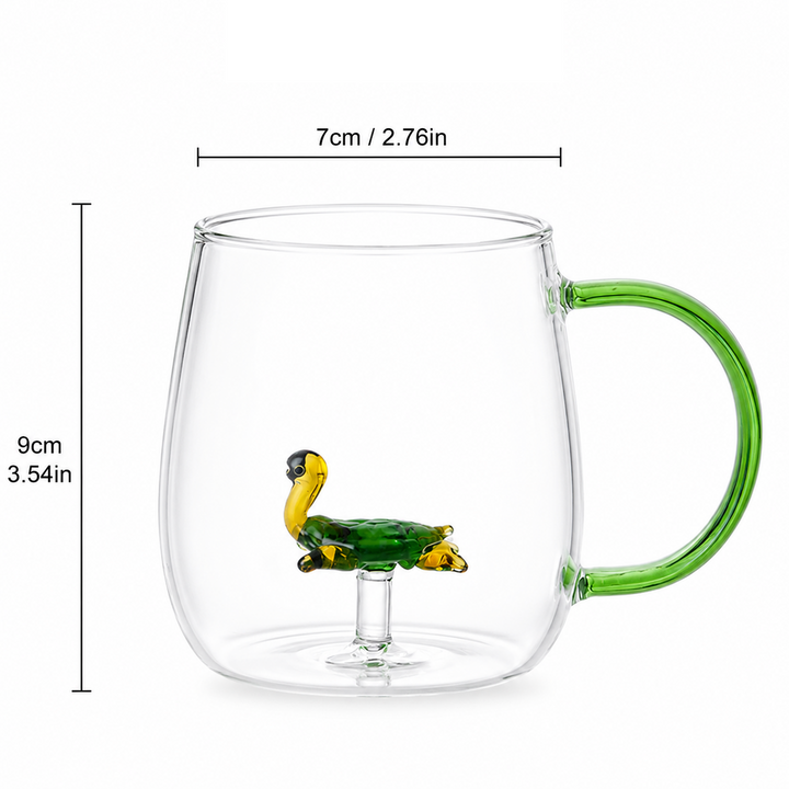 Animal Glass Mug | Cute 3D Novelty Coffee Cup