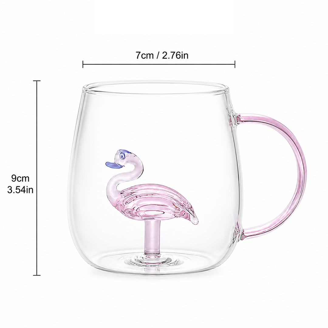 Animal Glass Mug | Cute 3D Novelty Coffee Cup