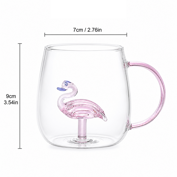 Animal Glass Mug | Cute 3D Novelty Coffee Cup