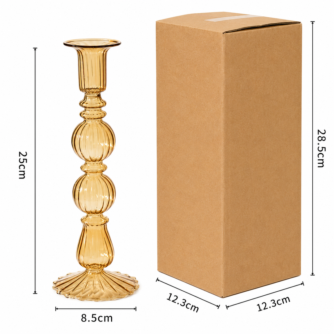 Artist Style Glass Candlestick Holder &amp; Vase