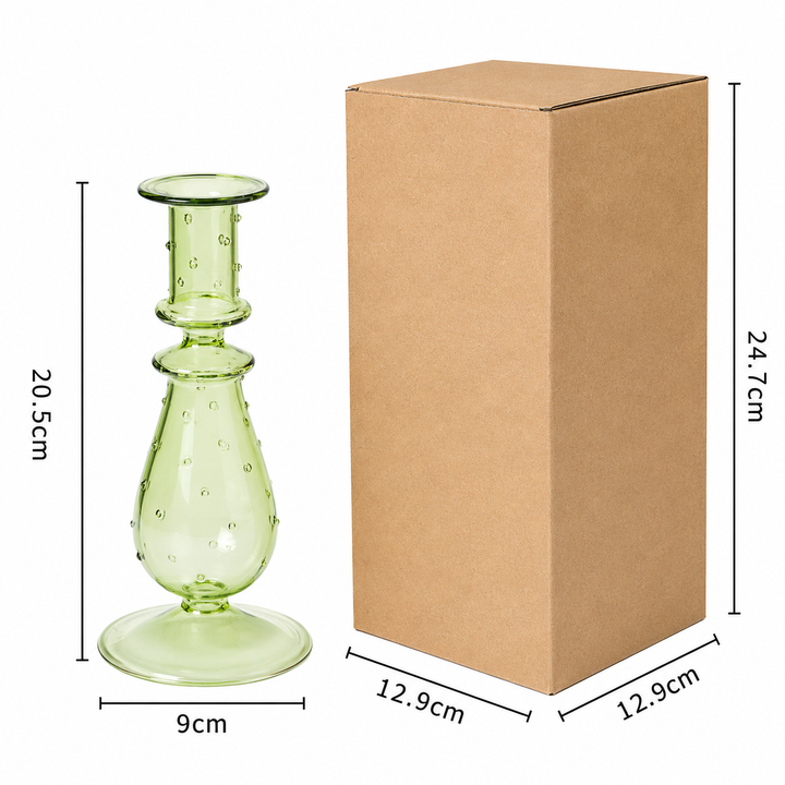 Artist Style Glass Candlestick Holder &amp; Vase