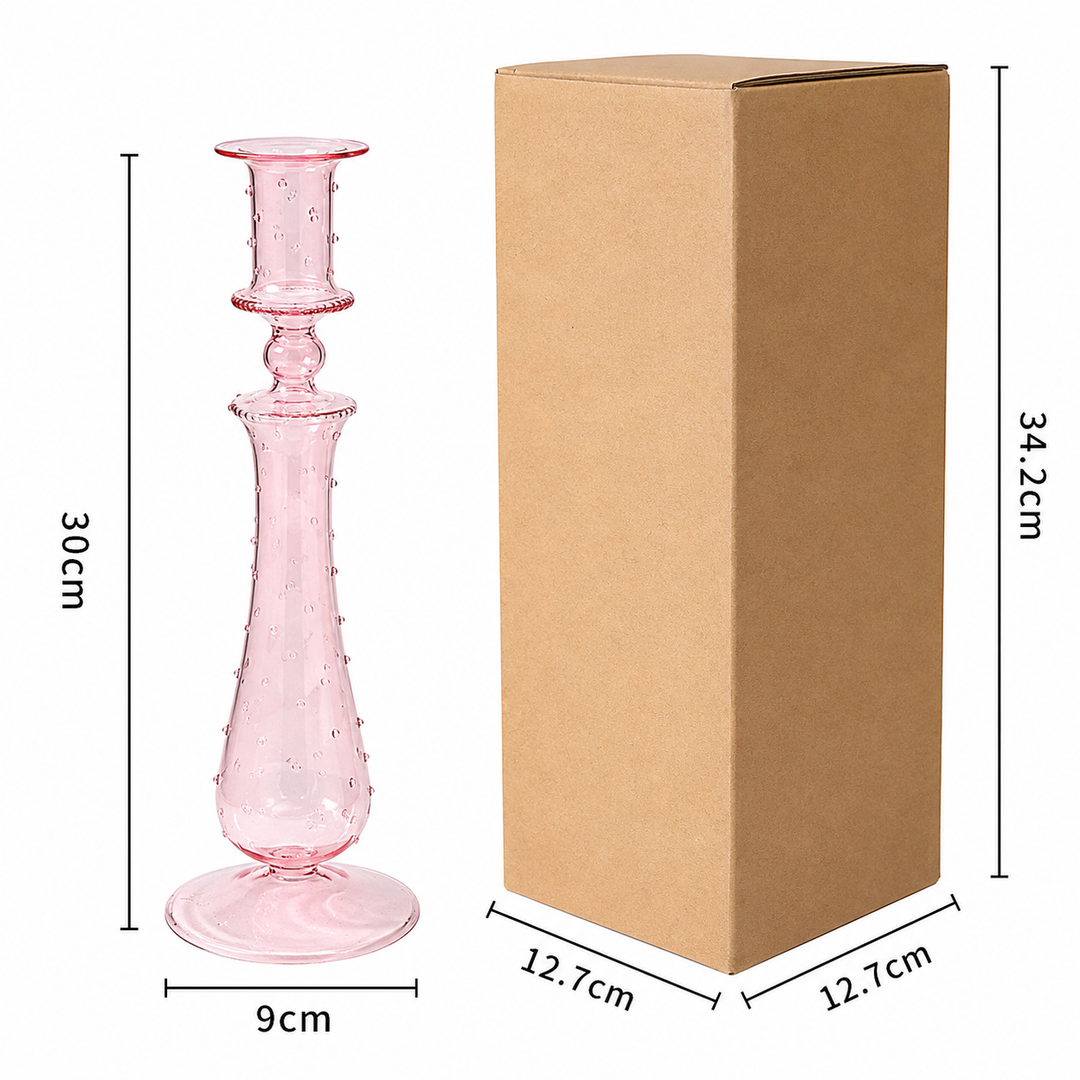 Artist Style Glass Candlestick Holder &amp; Vase