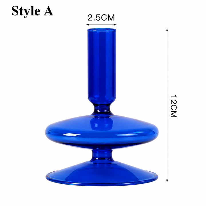 Blue Glass Candlesticks / Vase