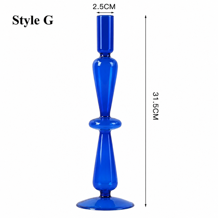 Blue Glass Candlesticks / Vase