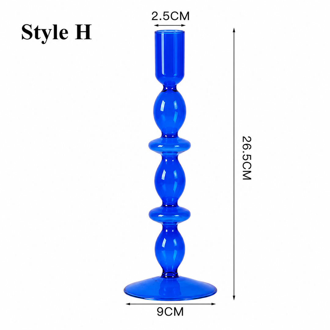 Blue Glass Candlesticks / Vase