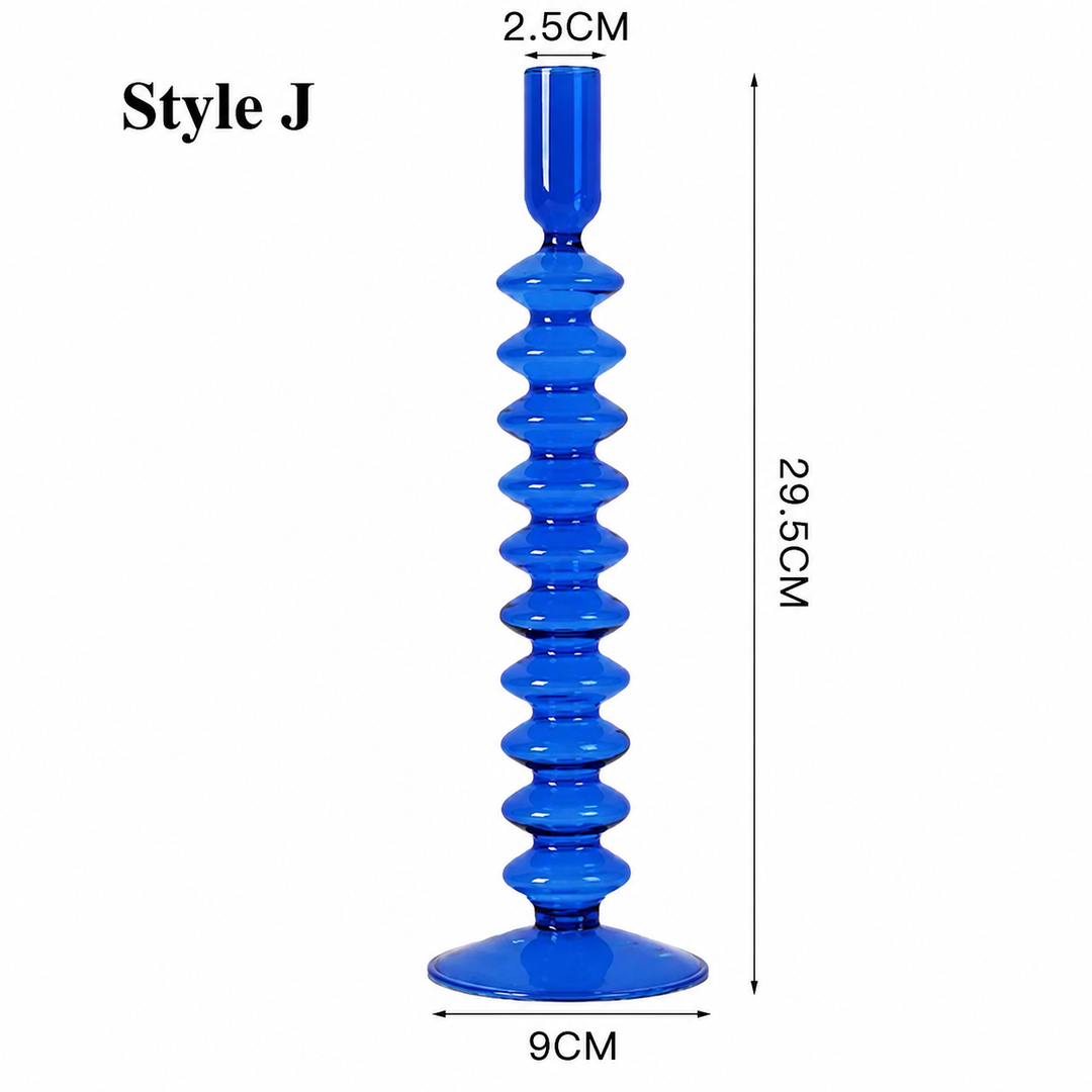 Blue Glass Candlesticks / Vase