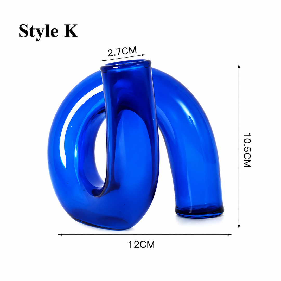 Blue Glass Candlesticks / Vase