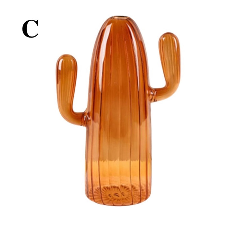 Brown Mini Cactus Vase – Glass Hydroponic Flower Holder