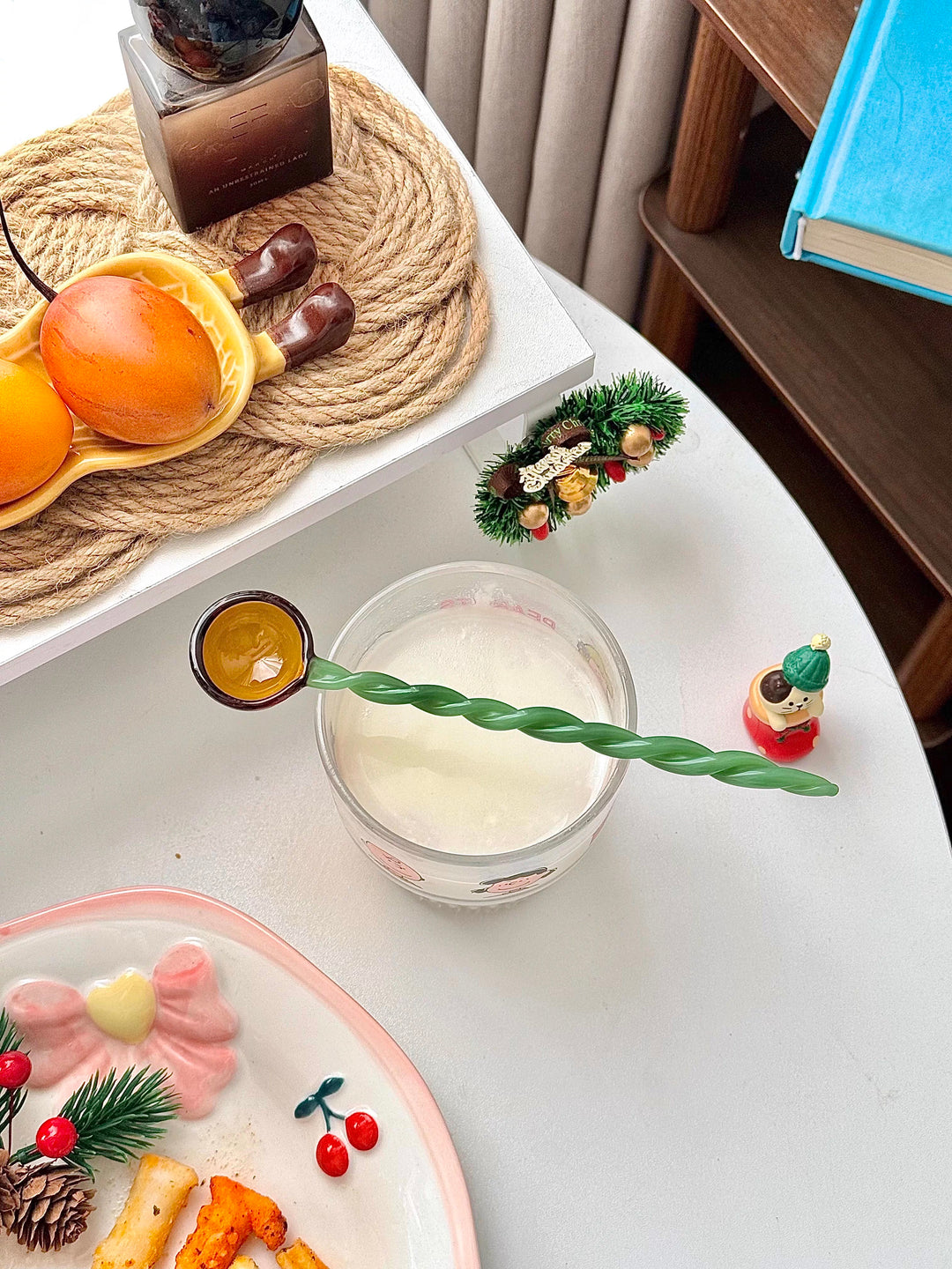 Candy Swirl Glass Spoon – Colorful Twisted Dessert Spoon