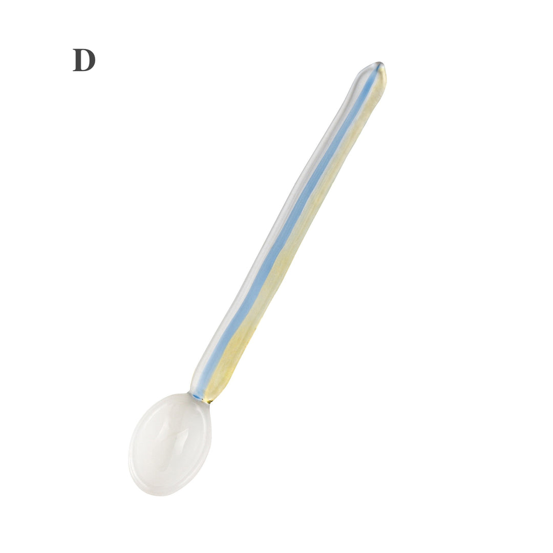 Candy Swirl Glass Spoon – Colorful Twisted Dessert Spoon
