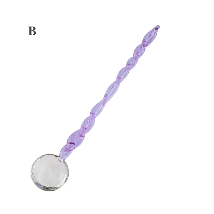 Candy Swirl Glass Spoon – Colorful Twisted Dessert Spoon