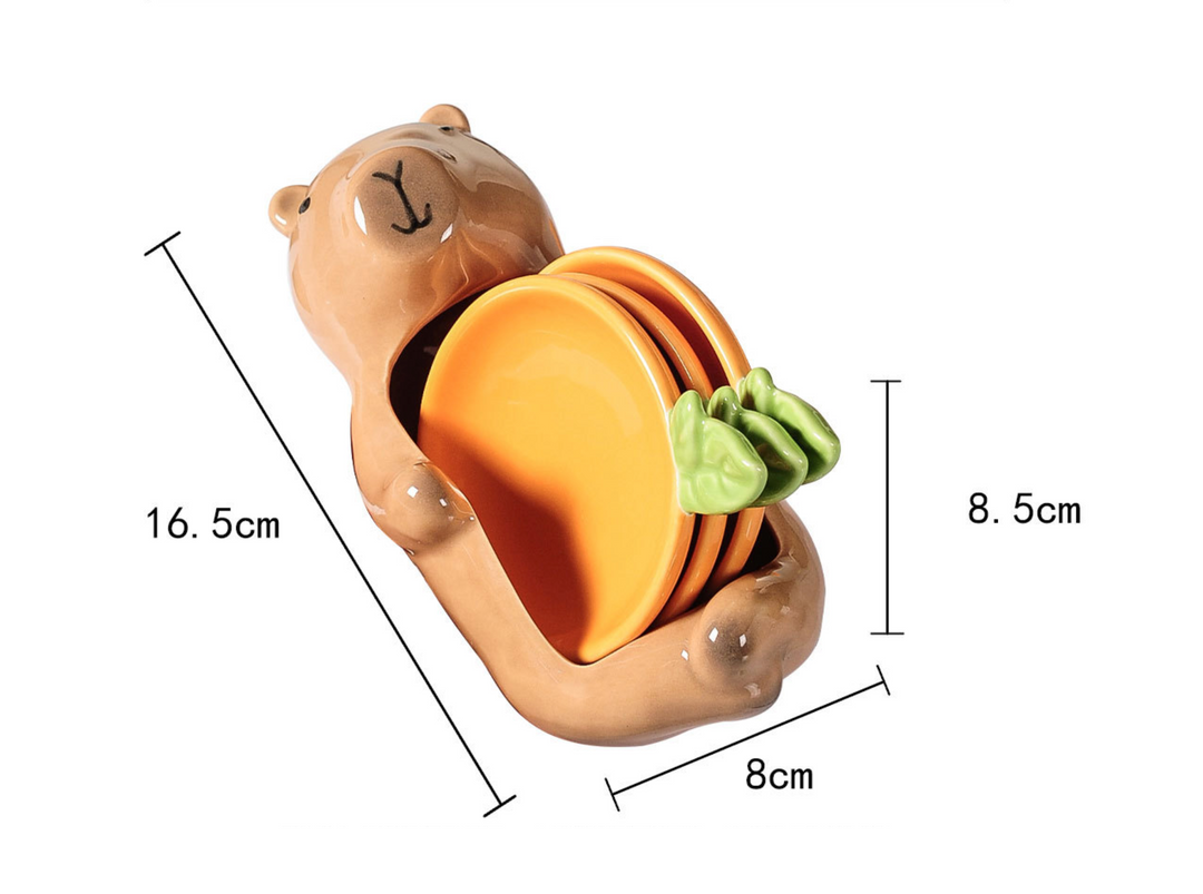 Capybara Ceramic Sauce Dish Set – Cute Animal Dip Bowls