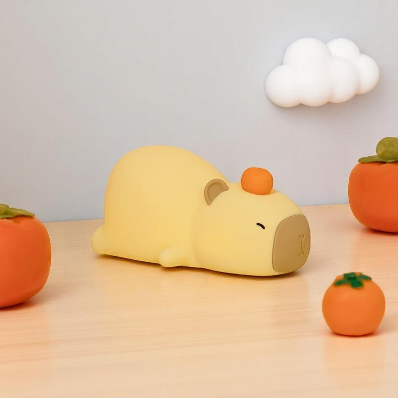 Capybara Silicone Night Light – Tap Control Bedside Lamp