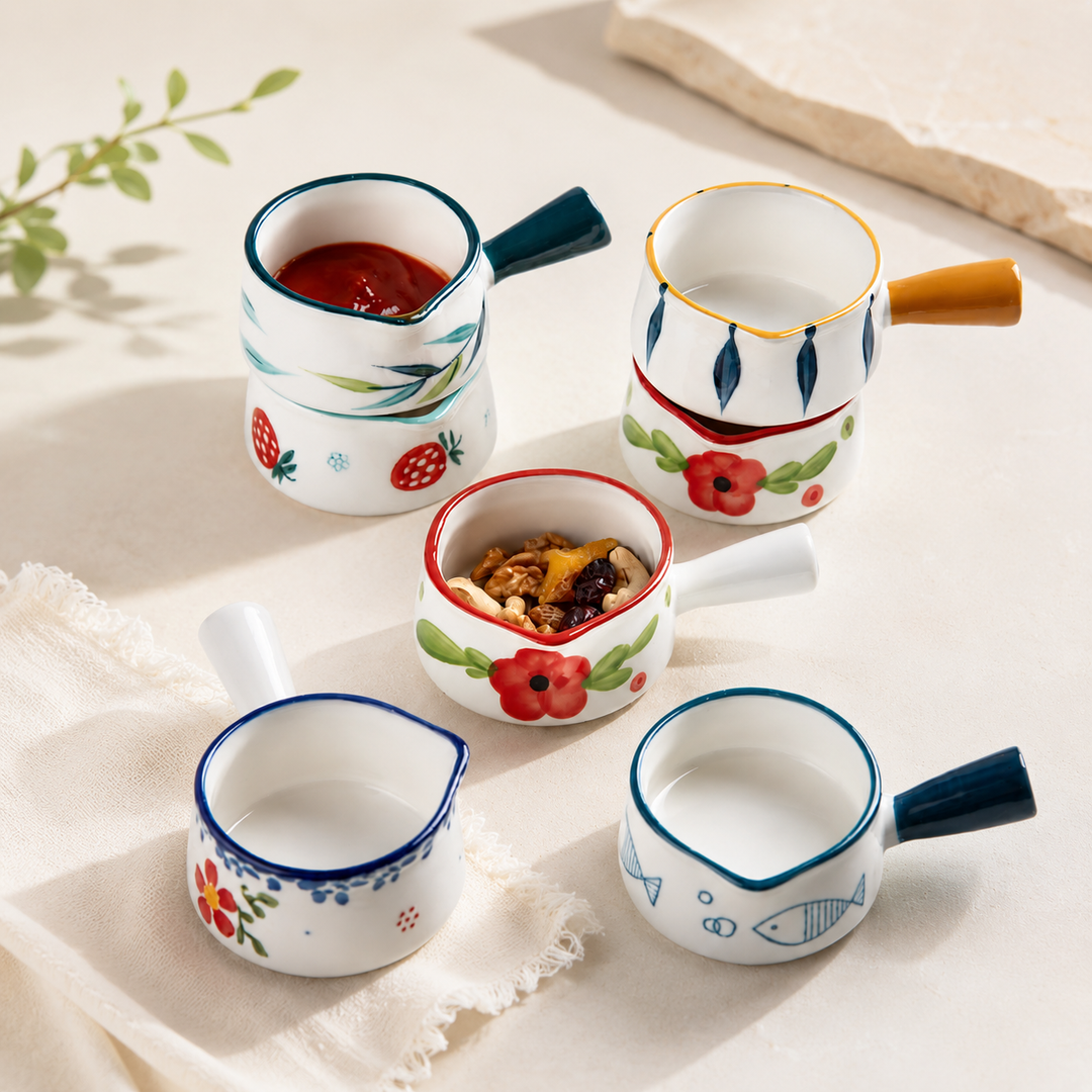 Ceramic Mini Creamer Jug with Handle | Sauce Pourer Milk Pit