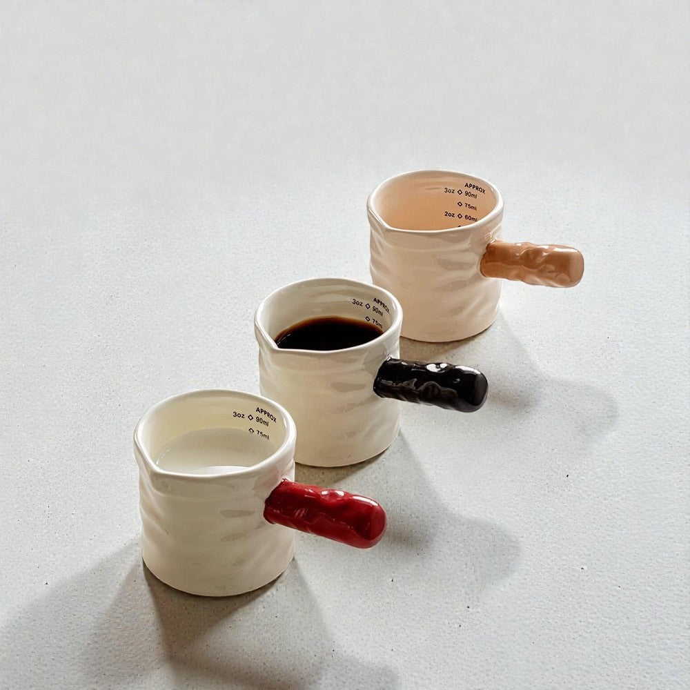 Ceramic Espresso Milk Pitcher with Measurement Marks