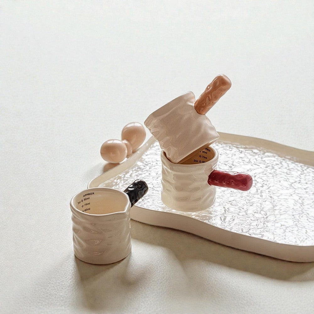 Ceramic Espresso Milk Pitcher with Measurement Marks