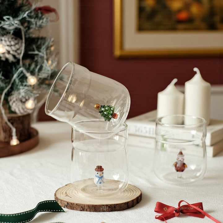 Christmas Cartoon 3D Borosilicate Glass Coffee & Milk Cup