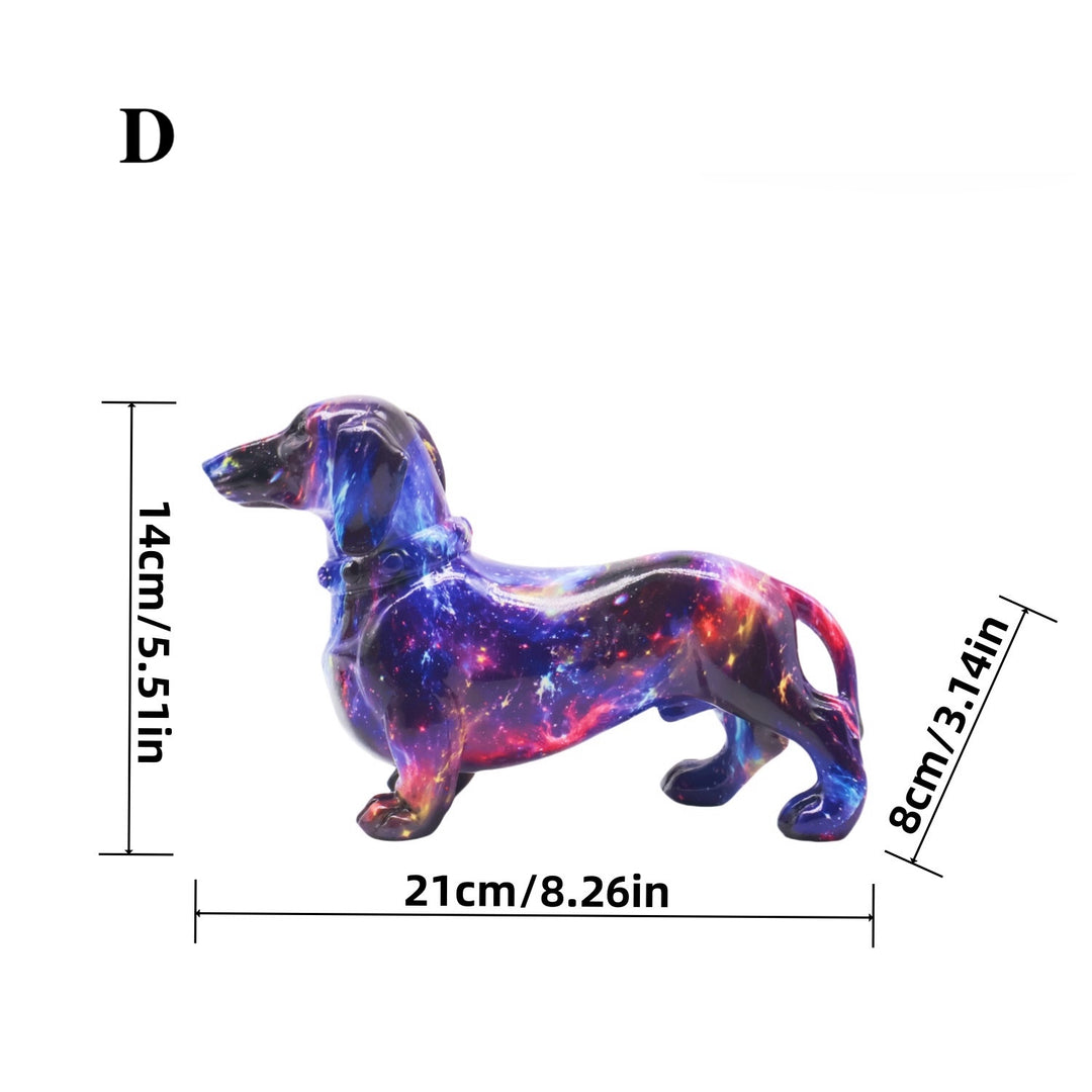 Colorburst Dachshund Art Figurine – Modern Abstract Décor
