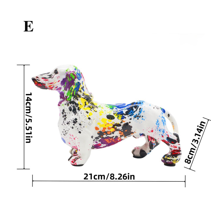 Colorburst Dachshund Art Figurine – Modern Abstract Décor