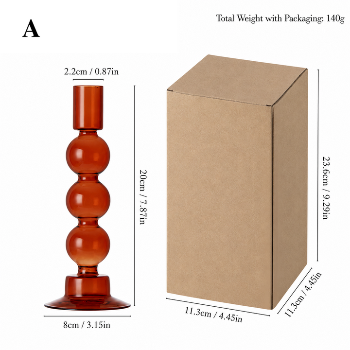 Colored Glass Candle Holder – Nordic Bubble Candlestick