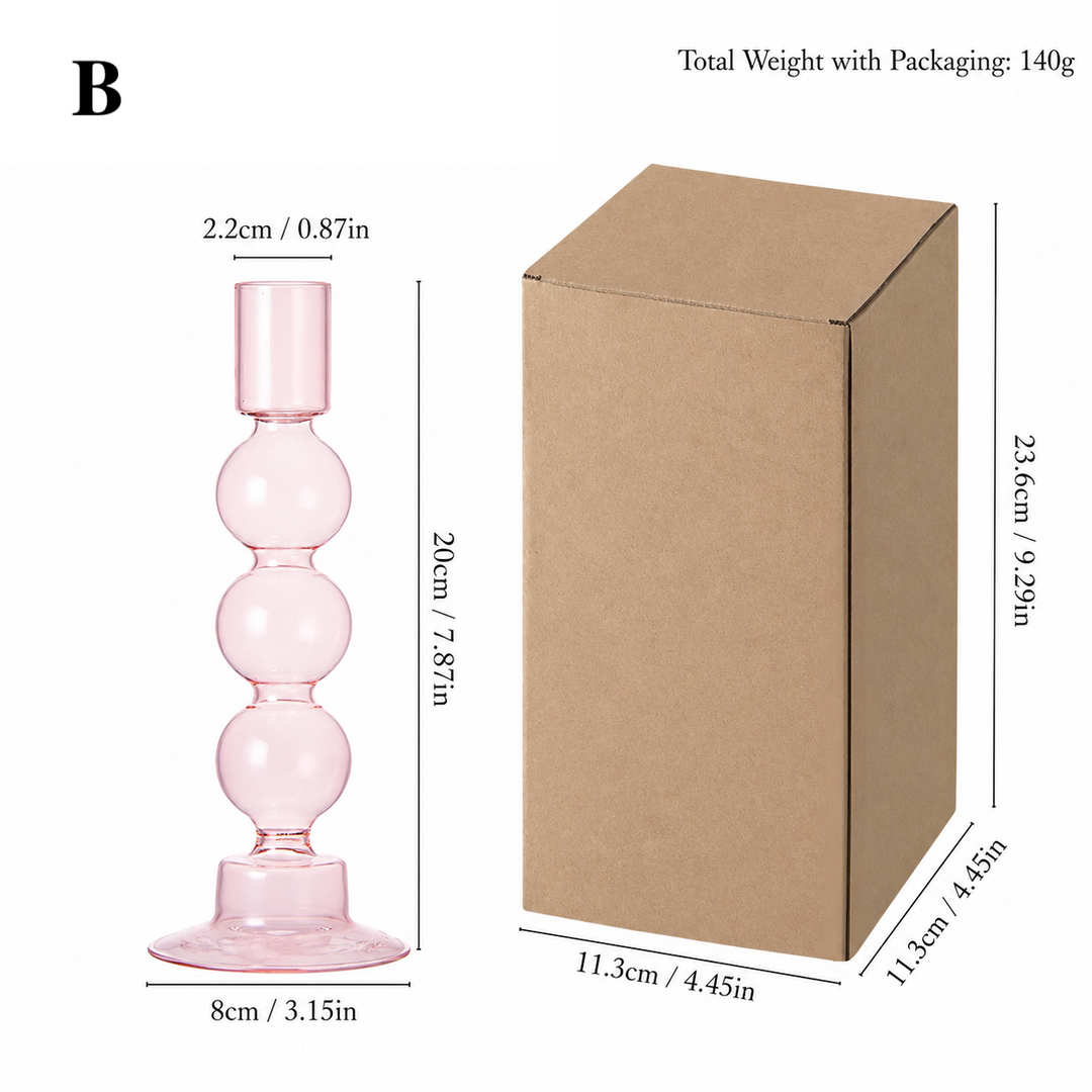 Colored Glass Candle Holder – Nordic Bubble Candlestick